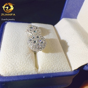 Pendientes <span class=keywords><strong>de</strong></span> Plata <span class=keywords><strong>de</strong></span> Ley 925 con Moissanita VVS Color D, Joyería <span class=keywords><strong>Fina</strong></span> <span class=keywords><strong>de</strong></span> Moda, Pasan la Prueba del Diamante, Estilo Hip Hop Iced Out - Product Image 3