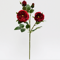 Rote Rosen Künstliche Blumen Realistische Langstielige Seidenrosen-Bouquets für Party, Zuhause, Hochzeit, Tischdekoration, Büro, DIY-Deko
