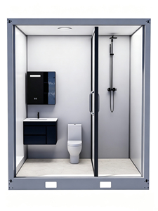 Bagno Prefabbricato Completo Eco-Sostenibile con Pannelli Sandwich Durevoli, Set Doccia e WC, Vendita all'Ingrosso, Smontabile e Pronto all'Uso - Product Image 1