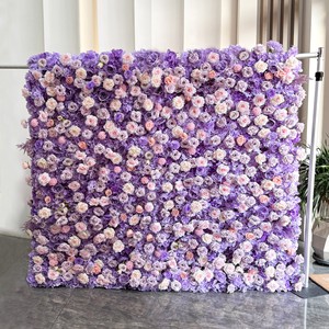 Supporto per Fiori Rosa <span class=keywords><strong>Viola</strong></span> di Qualità Superiore, Pannello Artigianale in Seta per Sfondo Matrimoniale, Decorazione Floreale Artificiale - Product Image 2
