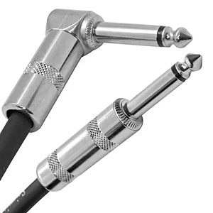 Câble de guitare 1/4 pouces Tweed Cloth Jacket Câble d'instrument à angle droit-10 pieds (jaune et <span class=keywords><strong>marron</strong></span>) Personnaliser la taille - Product Image 1