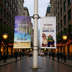 เสาธงไฟเบอร์กลาสตัวยึดแบนเนอร์โฆษณาบนถนนทำจากโลหะ - Product Image 5