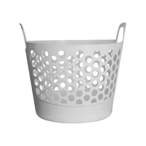 Large Household Plastic Dirty Clothes Basket Flexible Portable Bathroom Laundry Basket