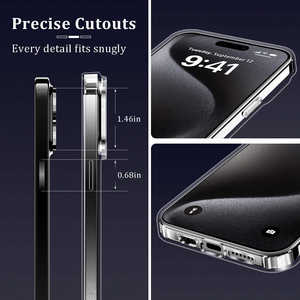 Coque de téléphone transparente 3 en 1 + protecteur d'objectif d'appareil photo + protecteur d'écran en verre trempé 9H pour Apple iPhone 15/ 14/ 13 Pro Max Plus - Product Image 4