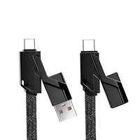 Nouveau câble USB 4 en 1 câble multifonction tressé 60 W 1.5 M 4 FT PD câble de charge rapide