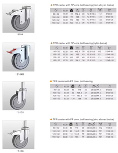 Factory Direct Supply <b>Tpr</b> + Pp Material Caster Wheels Best Quality Light Medium Duty Industrial Casters - Product Image 4