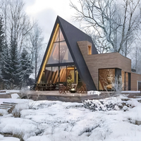 Casa prefabricada modular con Marco en A de lujo personalizada con terrazas, villas triangulares de baja altura, balcón para casas prefabricadas de hotel