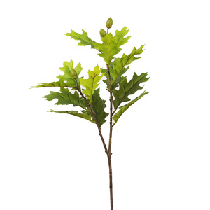 Hojas de Roble Artificiales de Dos Ramas, Planta Artificial de PVC Verde, Decoraciones Colgantes para Bodas, Uso en Interiores, Duraderas - Product Image 4