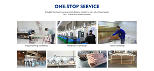 Luxury Window Display Kit Matte Wood Grain Metal Frame Acrylic <strong>Shelves</strong> Adjustable Height LED Light Pre-Assembled Freestanding - Product Image 4