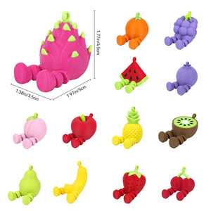 Figurines imprimées en 3D, adorable équipe de fruits, articulations mobiles, mini ornement de bureau, breloque de sac, figurine de collection, cadeau - Product Image 1