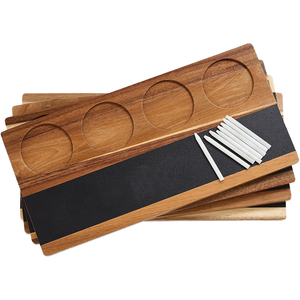 Reusable Eco-Friendly Wooden Wine Beer Cocktail Whiskey Glass Holder for Home Parties Modern Luxury Bar Tray - Product Image 1