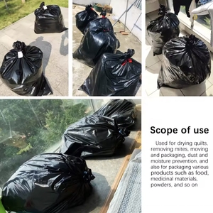 Factory Customization logo HDPE LDPE Big Black Trash Bag Large Heavy Duty <b>Plastic</b> Bags Garbage Bags - Product Image 6