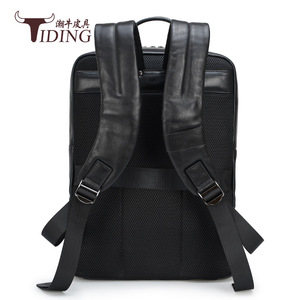 Chao Niu Tiding Men's Top-Grain Cowhide <b>Backpack</b> <b>Black</b> 16-Inch Laptop Business Travel <b>Backpack</b> - Product Image 1