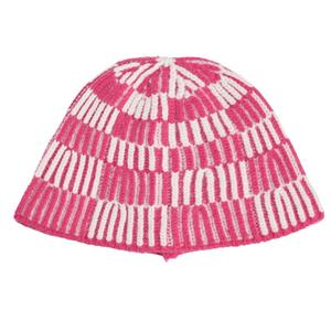 Chapeau tricoté à carreaux pour femme, automne/hiver, chapeau de pêcheur pour grandes têtes - Product Image 2