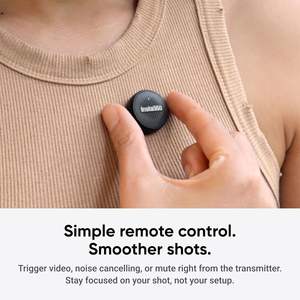 Insta360 Mic Air (1 TX + 1 RX) Noise Cancelling 300m Range <b>Wireless</b> <b>Microphone</b> USB-C App-Controlled No <b>IPhone</b>/Android/PC/Mac - Product Image 5