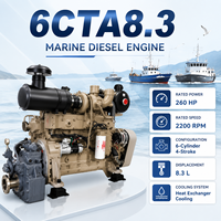 Marine Diesel Engine 6CTA8.3 180HP 2200RPM Inboard Propulsion Boat Assembly Dongfeng for EPA Tier2 4 Stroke Water-Cooled