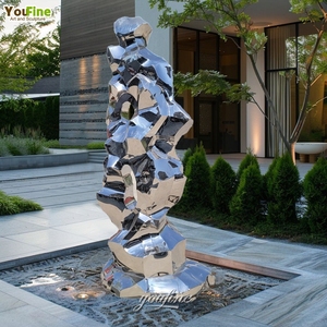 Escultura de <span class=keywords><strong>rocalla</strong></span> de Taihu de acero inoxidable abstracto moderno al aire libre - Product Image 1
