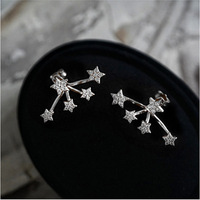 Boucles d'oreilles clous en argent sterling 925 coréen, plaqué or, bijoux fins de luxe, pour filles, style enveloppant l'oreille, pour le dropshipping
