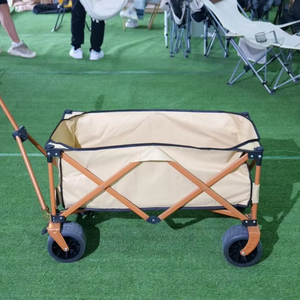 Carro Plegable Reforzado de Doble Plataforma para <span class=keywords><strong>Camping</strong></span>, Jardín, Playa, Carrito Portátil para Picnic, Plataforma con Estructura, OEM Personalizado - Product Image 2