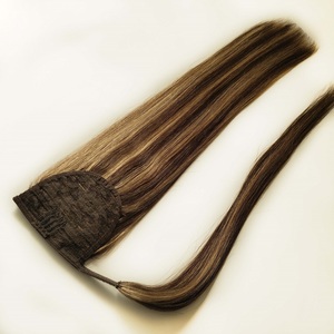Extensión de <span class=keywords><strong>Cola</strong></span> de Caballo de <span class=keywords><strong>Cabello</strong></span> Humano <span class=keywords><strong>Natural</strong></span> Real - Product Image 4