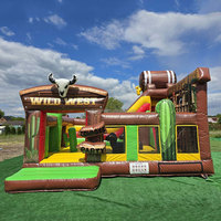 Structure gonflable à thème panda avec toboggan pour enfants, location d'articles pour événements