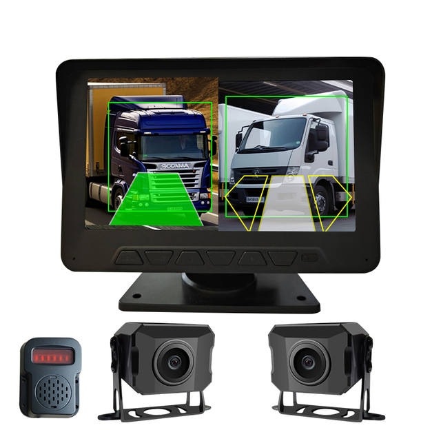 Split-screen Waterproof Front/rear 7-inch 1080P Traffic Monitoring AI Truck Bus Forklift BSD Blind Spot Monitoring Recorder