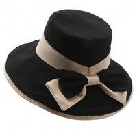 Topi Nelayan Wanita Musim Panas, Pelindung UV, Pinggiran Lebar, Topi Matahari untuk Perjalanan Luar Ruangan dengan Ikat Pita, Model Bucket Hat