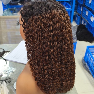Prix d'usine Perruques en cheveux vierges bruts Super Double Drawn avec closure en dentelle sans colle 5x5, boucles Pixie, plusieurs couleurs, vente en gros - Product Image 3