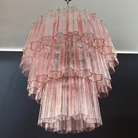 Lustre en verre de Murano, luminaire moderne pour hall d'hôtel, centre commercial, salle à manger, lampe suspendue rose pour hall d'entrée