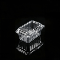 Conteneur alimentaire empilable en gros, boîte en plastique PET jetable pour tomates, cerises, fraises et fruits avec trou