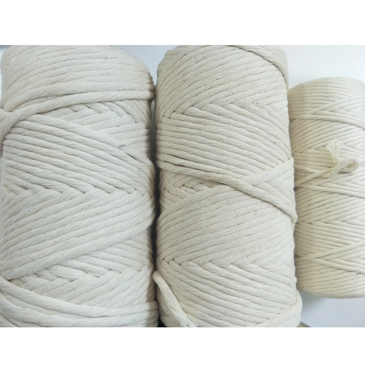 Cuerdas de algodón 100%, cuerda de algodón natural de 3mm, 4mm y 5mm, cuerda de macramé de una sola hebra