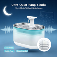 Tempat Minum Otomatis Seri 11 Kapasitas 2L dari Baja Anti Karat untuk Hewan Kecil, Mangkuk Kucing Berbentuk Kapsul dengan Desain Botol Bulat