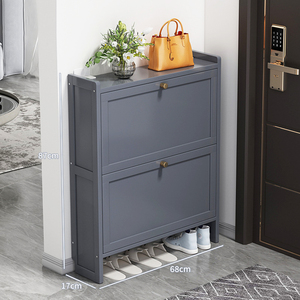 <span class=keywords><strong>Meuble</strong></span> de rangement pour chaussures en MDF ultra fin et étroit de style américain, organisateur de taille pour l'entrée de la maison - Product Image 2