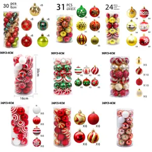 3Cm 4Cm 6Cm 8Cm Kerstboom Opknoping Kerstbal Voor Kerstmis Nieuwjaar Feest Home Opknoping Drop Ornament Decoraties Set