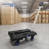 Chariot à plateforme pliable et portable, conception modulaire, quatre roues, capacité de 137 kg, durable, OEM, pour entrepôt industriel et déménagement de bureau