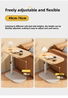 Table d'appoint mobile moderne en métal avec lumière intégrée, extensible, rotative et à hauteur réglable pour salon, chambre, villa, hôtel