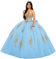 Robe de bal à décolleté cœur, dentelle dorée, broderie perlée, silhouette de robe de bal, jupe en tulle, longueur au sol, tissu scintillant