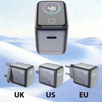 Chargeur GaN 45W personnalisé OEM avec écran intelligent IA, marque privée, pour les marques technologiques et les détaillants américains et européens, distribution mondiale
