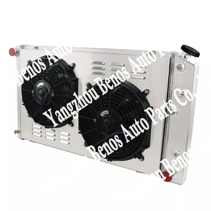 Radiador de aluminio para piezas de automóviles, radiador de 3 filas + ventiladores de cubierta para Chevy Bel Air Impala <span class=keywords><strong>Chevelle</strong></span> 1963-1968 67 <span class=keywords><strong>65</strong></span> - Product Image 3