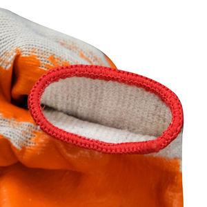 Gants en latex doublés de caoutchouc <span class=keywords><strong>orange</strong></span> en fil blanc Gants de sécurité antidérapants pour la construction - Product Image 5
