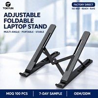 Verstelbare plastic laptopstandaard, opvouwbaar, draagbaar, ergonomische notebookhouder, geventileerde bureauhouder, groothandel OEM ODM levering