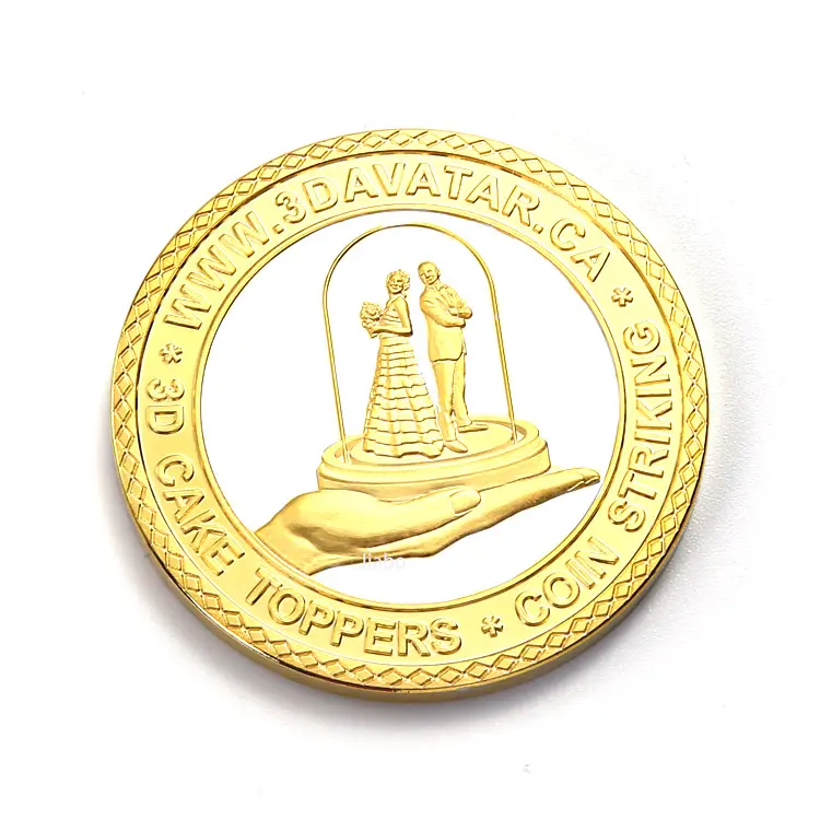 Jiabo-moneda de oro y plata de 24k para boda, moneda de lujo personalizada
