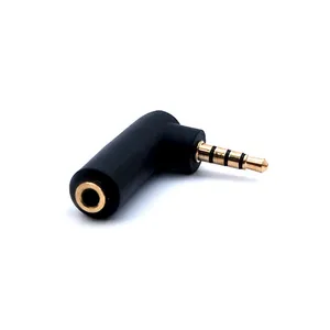 Audio Plugs Jack Adaptor 90 Degree 3.5 mm 4 Pole Connector Male Female Connector Earphone 3.5mm Jack With Mic