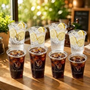 Gobelets en plastique PET de 16 oz avec couvercles, logo personnalisé, pour boissons froides à emporter, jus, café - Product Image 2