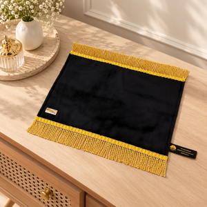 Discover exceptional comfort with a spacious black <b>prayer</b> <b>mat</b> crafted for a more focused and peaceful <b>prayer</b> experience - Product Image 3