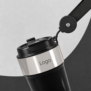 แก้วกาแฟสแตนเลสสุญญากาศแบบทันสมัยพร้อมฝาปิดและสายสะพาย - Product Image 6