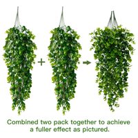 Rangkaian Bunga Gantung Daun Eucalyptus Abadi Buatan, Daun Plastik, Hiasan Dinding untuk Pernikahan, Rumah, Taman, Kantor