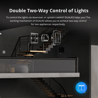 Interruptor Inteligente WiFi Dual R3 de 2 Canales con Control por Aplicación Android, Temporizador y Control Remoto Universal para Uso en Hoteles