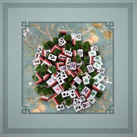 Jeu de Mahjong en Acrylique sur le Thème de la Forêt et de la Faune pour Halloween, Tuiles de Mahjong Américaines avec Tapis de Mahjong Imprimé sur le Thème d'Halloween