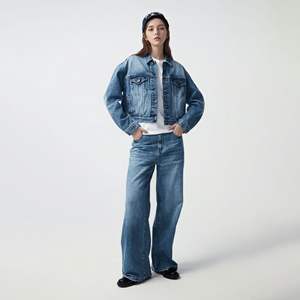 Dramatische Weite Blaue Jeans für Damen mit Hoher Taille Locker Sitzende Palazzo-Hose Vintage Lässiger Retro Streetstyle Hosen - Product Image 3